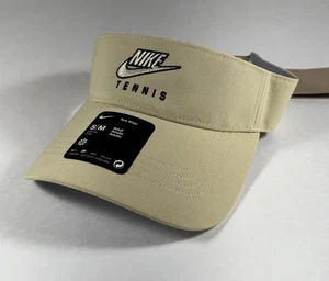 NIKE Dri-Fit Ace Tennis Visor Futura Swoosh Hat Team Gold Men’s S/M *NEW* C11449 - Picture 1 of 7