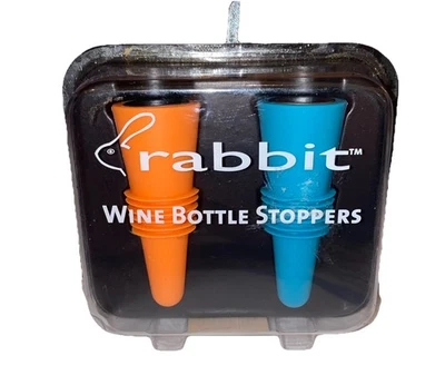 Пробки для винных бутылок кроликов оранжевые/бирюзовые резиновые из нержавеющей стали - Изображение 1 из 2