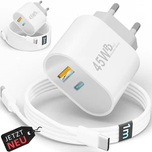45w Ladegerät USB-C Charger für Samsung iPhone Netzteil Stecker Adapter + Kabel - Bild 1 von 13