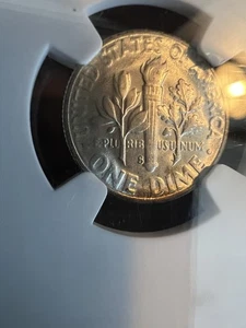 1955 S Roosevelt Dime Certified NGC MS67 Superb Gem "Rainbow" Toning Silver - Picture 1 of 7