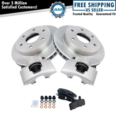Front Ceramic Disc Brake Pad Rotor & Caliper Kit for Chevy GMC K1500 K2500 - Image 1 of 4