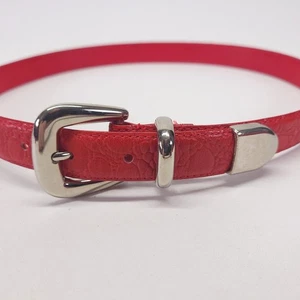 A Taylor Ledergürtel 26 28 30 M Alligator Kroko Print rot 1198 Vintage - Bild 1 von 14