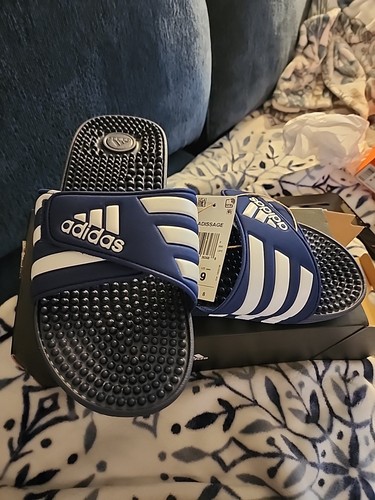 Adidas Adissage. F35579 Scivoli per Adulti Unisex Blu Scuro Bianco Nuvola