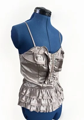 LaROK Beaded Ruffle Sequin Spaghetti Strap Top Size S - Image 1 of 4