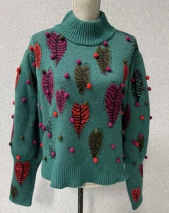Farm Rio Monstera Herzen Intarsien-Strickpullover Bommeln Damen Medium - Bild 1 von 11