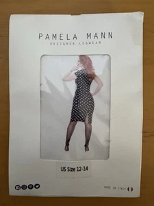 Pamela Mann italienische Strumpfhose: schwarz mit Naht US Größe 12-14 - Bild 1 von 2
