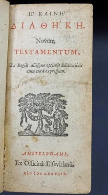 1678 Pocket New Testament in Greek Elzevir BIBLE Vulgate TEXTUS RECEPTUS Foto 1 de 4