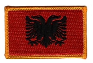 ALBANIA PATCH 7x4.5cm Embroidered Thermal Adhesive Flag Patch New - Picture 1 of 1