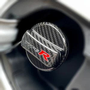 Carbon Fiber Oil Gas Fuel Cap Cover For Honda civic EP3 FD2 FN2 FK8 FL5 Type r - Picture 1 of 8