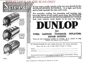 1934 Advert DUNLOP 'Sports Juvenile' Bicycle Tyres Saddles etc. Print Ad 708/150 - Picture 1 of 1