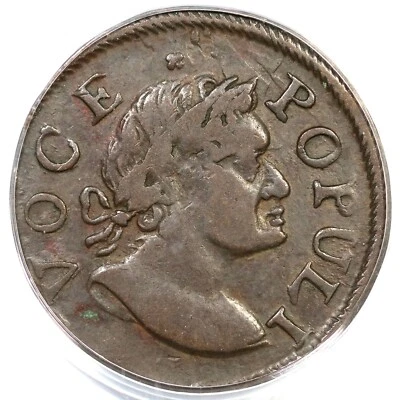 1760 N-9 R-3 PCGS XF 40 CAC Voce Populi Colonial Copper Coin 1/2p - Image 1 of 4
