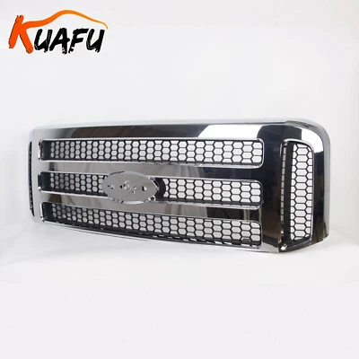 Grille For Ford 1999-2004 Super Duty F250 F 250 F350 F450 F550 Excursion Chrome - Image 1 of 4