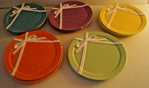 DEPT 56 "14" SUNDAY BRUNCH PLATES "EASTER/SPRING/SUMMER" COLORFUL W BOWS - Picture 1 of 2