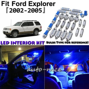 Kit de 13 unidades de equipamiento de luces interiores LED azules para Ford Explorer 2002 2003 2004 2005 - Imagen 1 de 10