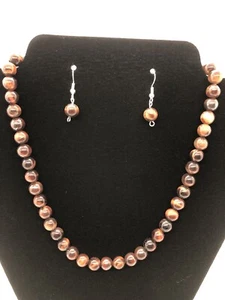 Tigers Eye Beads Necklace Earrings And Set - Picture 1 of 1