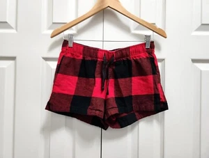 Old Navy Damenshorts rot schwarz Büffel kariert 100 % Baumwolle elastischer Bund XS - Bild 1 von 3