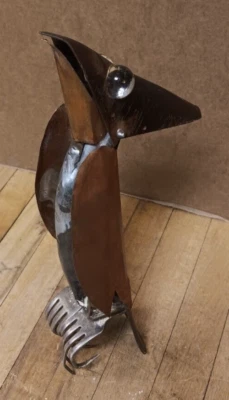 Custom Veteran Made Recycled Oil Spout Bird Sculpture - Image 1 of 4