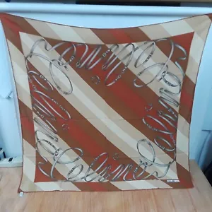 Sciarpa vintage Celine Paris tema equitazione 32"x31" 100% seta Italia - Foto 1 di 12