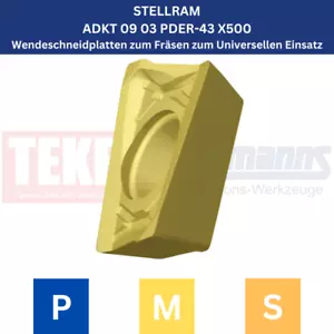 8 x STELLRAM ADKT 0903PDER-43 X500 Fräs-Wendeschneidplatten für Stahl & VA - Picture 1 of 3