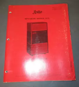 ORIGINAL LESLIE MODEL 925 SPEAKER SERVICE OWNER'S MANUAL - Bild 1 von 5