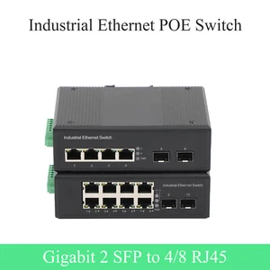 1000M SFP Industrial POE Non-WEB/WEB Managed Switch 2 SFP to 4/8 POE Transceiver - Picture 1 of 14