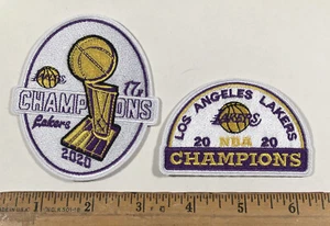 Lotto 2 Los Angeles LA Lakers Logo Ferro su Patch NBA Pallacanestro 2020 - Foto 1 di 2