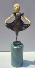 Sculpture en bronze d'une ballerine sur socle en marbre -Art déco -signé F.Paris