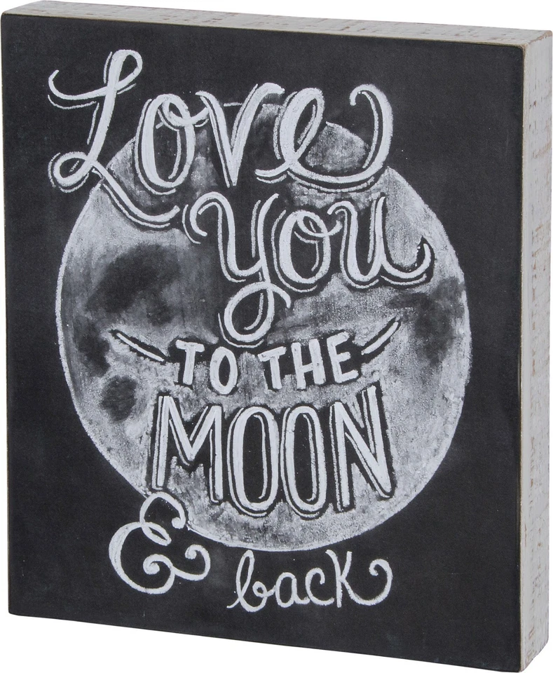 Love You To The Moon & Back Distressed Chalk Sign - Image 1 of 1