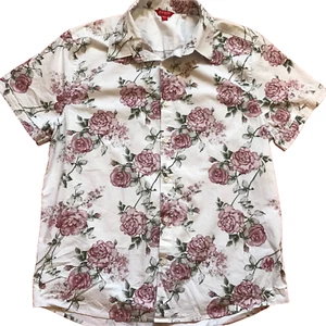 GUESS JEANS FLOWER PATTERNS MEN'S SHORT SLEEVE DRESS LARGE SIZE - Picture 1 of 10