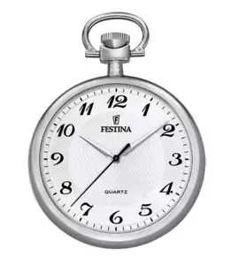 OROLOGIO DA TASCA POCKET FESTINA IN ACCIAIO + CATENA F2020/1 - Imagen 1 de 2