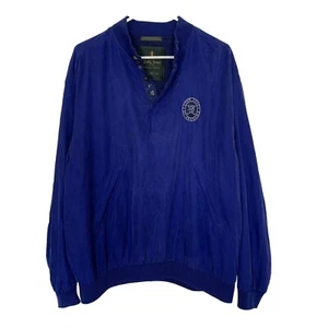 Bobby Jones St Andrews 2000 Open Golf Pullover Giacca Uomo Grande Blu Seta - Foto 1 di 14