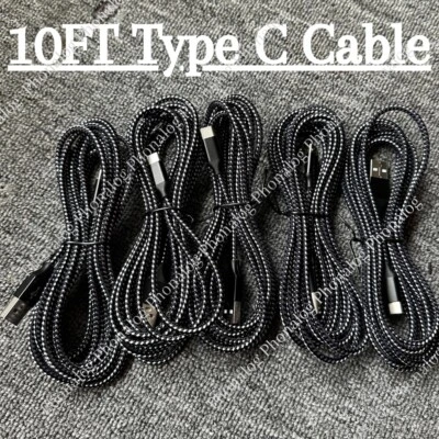 10ft USB-C Type C Cable Fast Charger Long Cord For iPhone 15 Pro Max Samsung Lot - Image 1 of 4