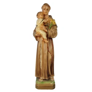 Saint Anthony of Padua & Baby Jesus Vintage Chalkware Plaster Religious Figure - Picture 1 of 14