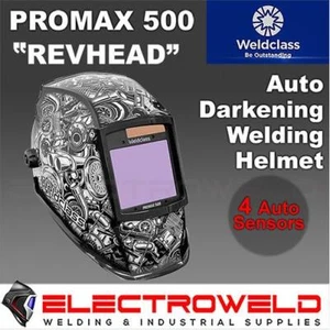WELDCLASS Promax 500 Revhead Graphic Welding Helmet Automatic Darkening WC-05319 - Picture 1 of 5
