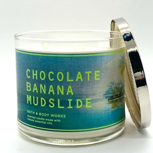 Bath & Body Works CHOCOLATE BANANA MUDSLIDE Large 3 Wick Scented Candle 14.5 oz - Picture 1 of 4