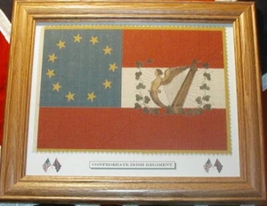 Amerikanische Bürgerkriegsflagge....CSA... südirisches Regiment, irische Harfenflagge - Bild 1 von 1