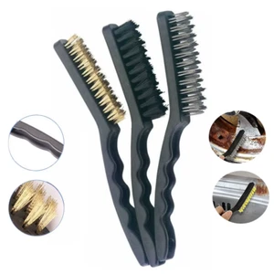 1Pcs Mini Wire Brush Brass Nylon & Steel Brushes Rust Remover Cleaning Polish Gr - Picture 1 of 13