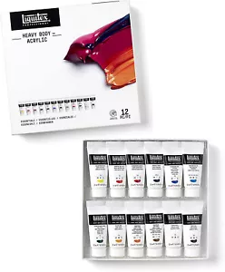 Liquitex Professional Acrylic Paint 12 x 22ml Heavy Body Set Essential Colours - Picture 1 of 8