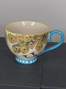 Taza de café capuchino con patas patrón de pavo real ACENTOS ARTÍSTICOS Coastline - Imagen 1 de 8
