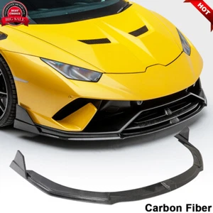 For Lamborghini Huracan Performante 2017-19 REAL CARBON Front Bumper Lip Spoiler - Picture 1 of 12