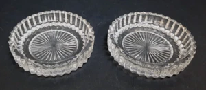Juego de 2 Platos de Tuerca Individuales Vidrio Transparente Baratija Plato Diente de Sierra Vertical Acanalado - Imagen 1 de 4