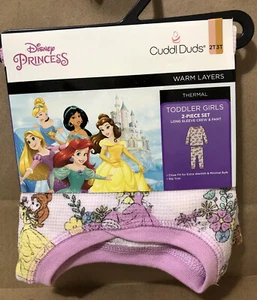 Cuddl Duds Disney Princess 2-Piece Thermal  Set  Toddler Girl 2T-3T - NIP - Picture 1 of 5