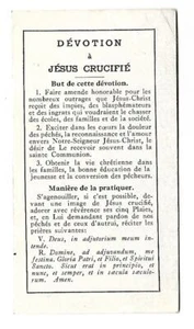 1920 PETIT DÉPLIANT-DÉVOTION À JÉSUS CRUCIFIÉ-3-PAGES - Picture 1 of 1