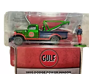 CHASE GREENLIGHT 1:64 1950 DODGE POWER WAGON TOW TRUCK GULF OIL WITH FIGURE NEW! - Picture 1 of 4
