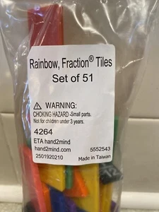 NEW Set of 51 Math Tiles Rainbow Fraction - Learning ETA Educational Homeschool - Picture 1 of 5