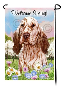 Welcome Spring Garden Flag - Orange Belton English Setter - Photo 1/1