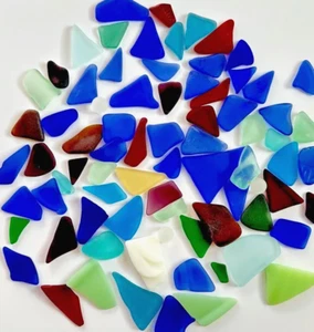 SEA GLASS One Pound Machine Tumbled Beach Glass Assorted Colors 0.5-2” - Picture 1 of 23