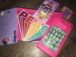 Claire’s Unicorn Locket Lipgloss Keychain Backpack Clip Bag Nails Jewelry Lot - Picture 1 of 9