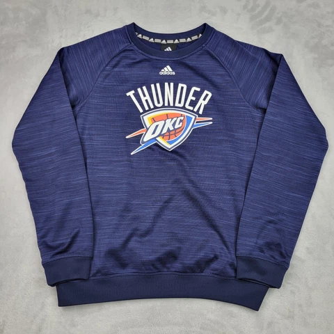 Oklahoma City Thunder Sweatshirt Boys XL Blue Pullover Crew Sweater Team Youth Cover