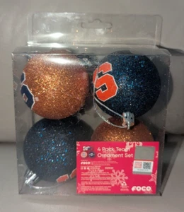 FOCO Syracuse Orange NCAA Set Of 4 Christmas Ornaments Forever Collectibles NEW - Picture 1 of 5